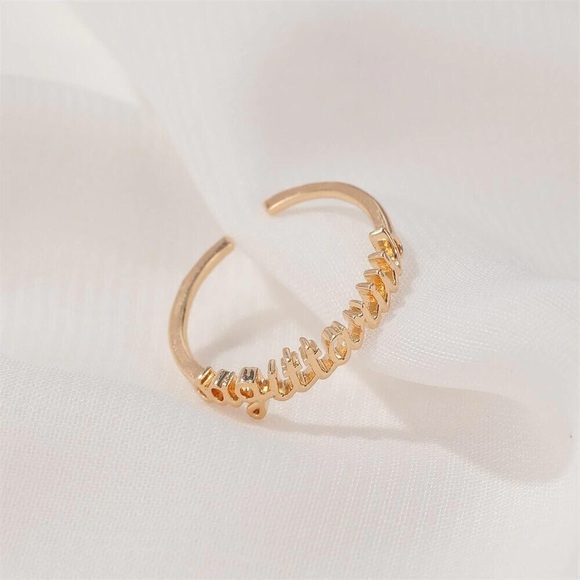 Zodiac Sign Minimalist Boho Text Astrology Ring - Picture 4 of 16